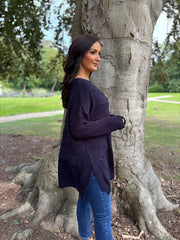 Navy Wave Detail Knit Darcie