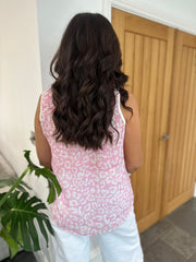 Candy Pink Leopard Print Vest Camila