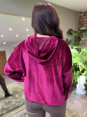 Wine Sparkle  Velour Hoodie Colette