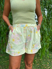 Lemon Floral Print Shorts