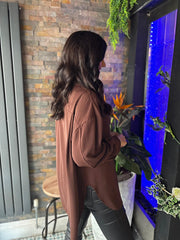 Chocolate Long Sleeve Blouse Melissa