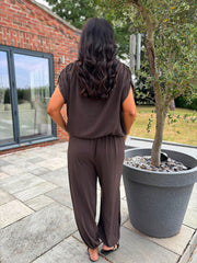 Chocolate Two Piece Trouser Set Sara