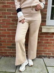 Stone Drawstring Knitted Trousers Ophelia