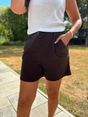 Chocolate Towelling Shorts Natasha