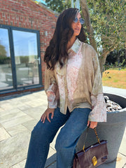 Stone Botanical Print Shirt Monique