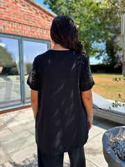 Black Diamante Burst Tunic Halle