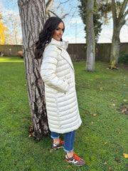 Stone Premium Quilted Longline Coat Amanda