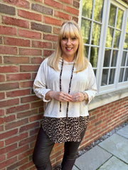 Stone Soft Touch Leopard Hoodie Alex