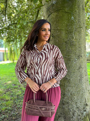 Chocolate Animal Print Blouse Hailey