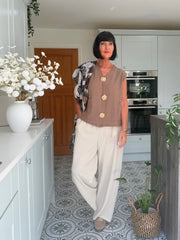 Mocha Textured Sleeveless Top Corrina