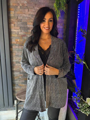 Silver Diamante Shimmer Jacket Hazel
