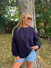 Navy Premium Good Vibes Sweatshirt Alya