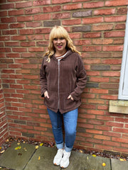 Chocolate Chenille Zip Hoodie Carrie