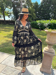 Black Luxury Gold Embroidered Maxi Seraphina