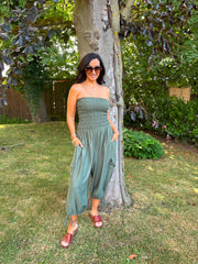 Khaki Cargo Pocket Jumpsuit Verity