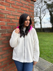 Winter White Hooded Zip Fleece Alex