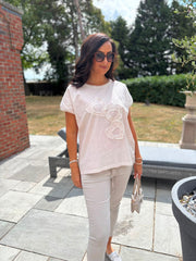 Pink Textured Hearts Tee Joy
