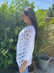 White Wave Open Knit Jumper Marian