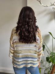 Lemon Premium Striped Loose Knit Shona