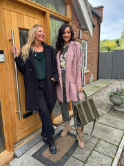 Rose Boucle Stripe Detail Coat Mia