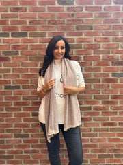 Mocha Cashmere Blend Shimmer Scarf