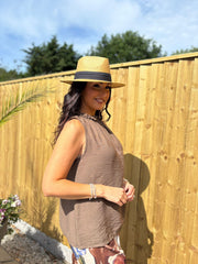Chocolate Sleeveless Top Tiana