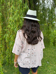 Rose Paisley Bubble Cotton Top Quinley