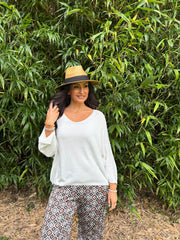 White Soft Fine Knit Doreen
