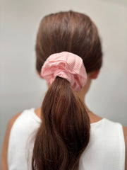Coral Striped Scrunchie