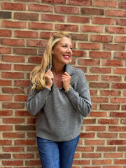 Grey Open Collar Jumper Rhea