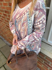 Wine Soft Touch Aboriginal Knit Ava