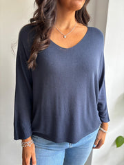 Navy Soft Fine Knit Doreen