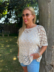 Stone Abstract Pattern Knit Tori