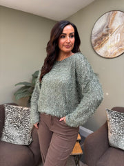 Khaki Eyelash Knit Skye