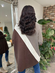 Chocolate Diagonal Stripe Knit Athena