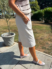 Stone Drawstring Culottes Anya