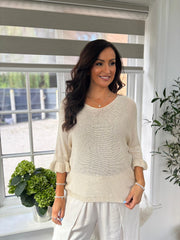 Stone Ruffle Sleeve Knit Alexis