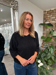 Black Back Detail Knit Top Billie