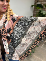 Rose Animal Panel Print Scarf