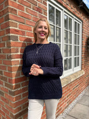 Navy Cable Knit Jumper Emilia