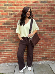 Chocolate Wide Leg Magic Trousers