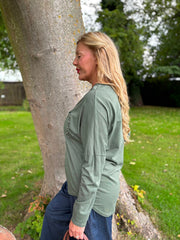 Khaki Stud Pocket Top Serena