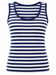 Navy & White Striped Vest Eloise