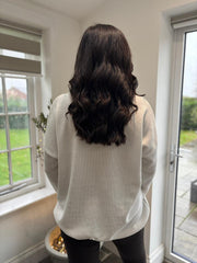 Winter White Chenille Brushstroke Sweatshirt Donna