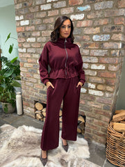 Wine Drawstring Co-Ord Skylar