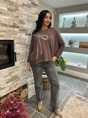 Chocolate Embellished Bow Jumper Kelsey