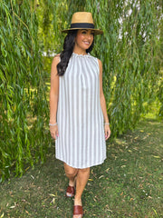 Stone Striped Sleeveless Dress Tiana