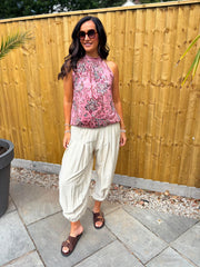 Pink Paisley Halter Neck Top Jessie
