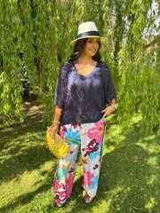 Navy Diamond Knit Matilda