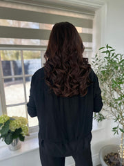 Black Textured Drawstring Jacket Kaylee